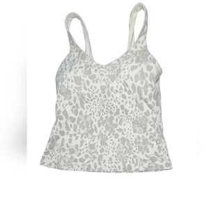 Lululemon Athletica Align Yoga Sports Gray & White Animal Print Shelf Bra 6